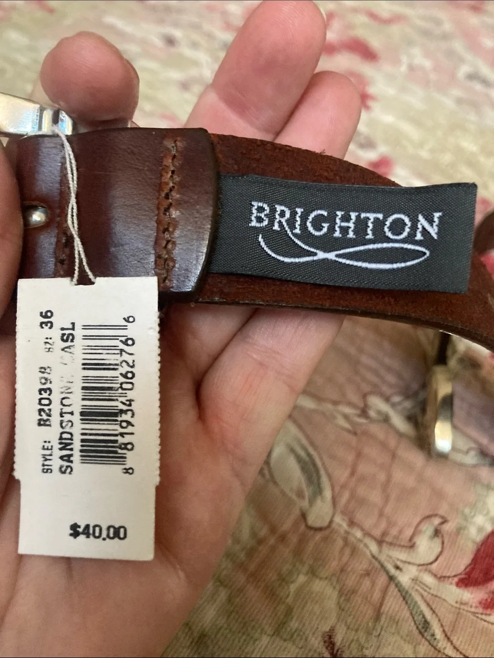 Brighton Women’s Brown Leather Belt with Embossed Detail